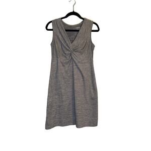 Eddie Bauer Women's Gray Twist Front V-Neck Sleeveless A-Line Dress Size Small